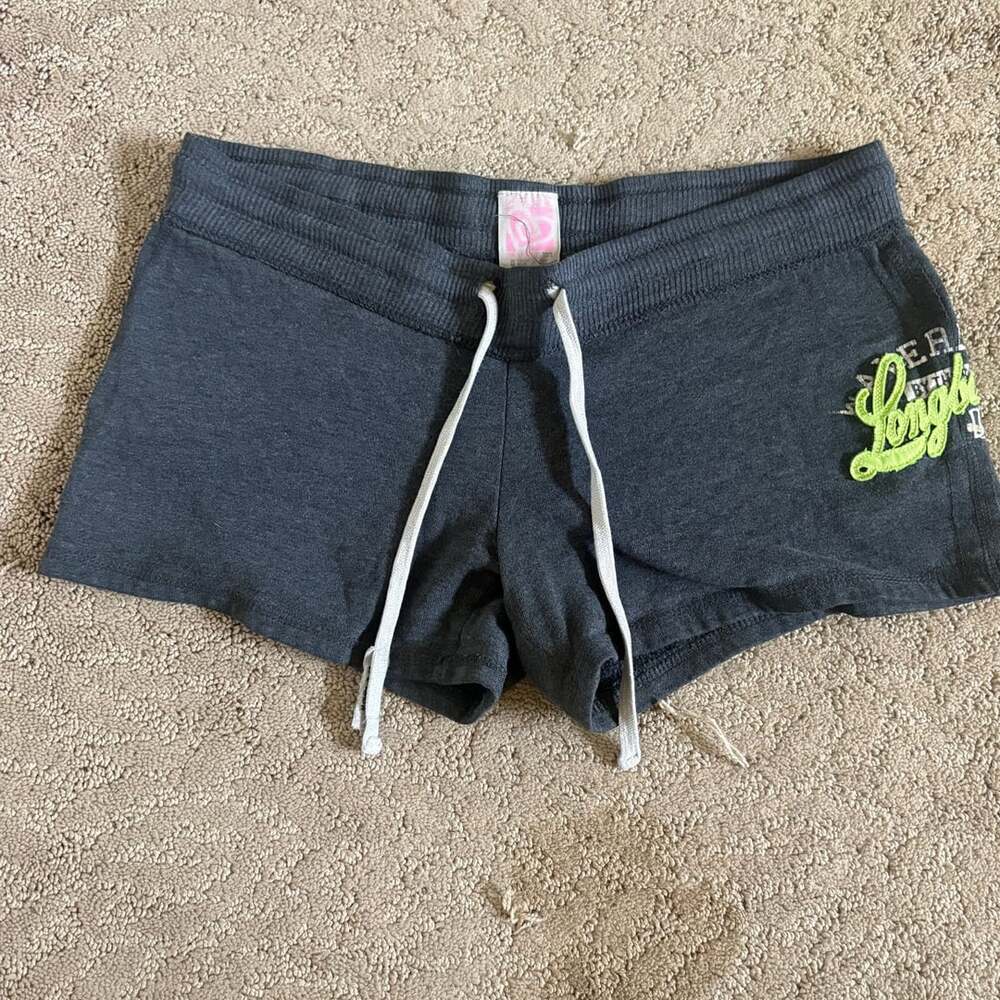 Grey Embroidered Micro Shorts